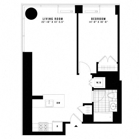 Floor plan layout diagram for 1M