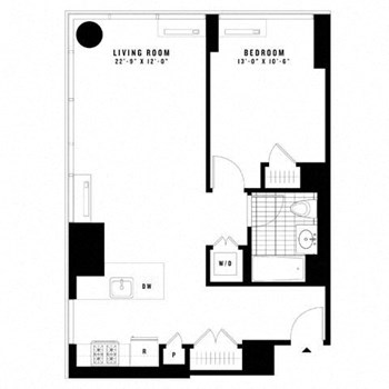 1P floor plan