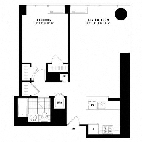 Floor plan layout diagram for 1Q