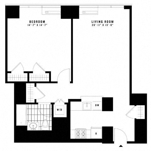 Floor plan layout diagram for 1S