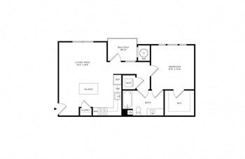 1E w/ Balcony floor plan
