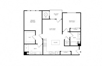 2B w/ Balcony floor plan
