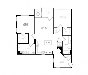 2F w/ Balcony floor plan