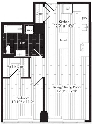Floor plan layout diagram for 1C