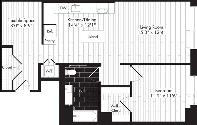 Floor plan layout diagram for 1F