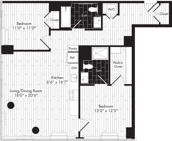 Floor plan layout diagram for 2A