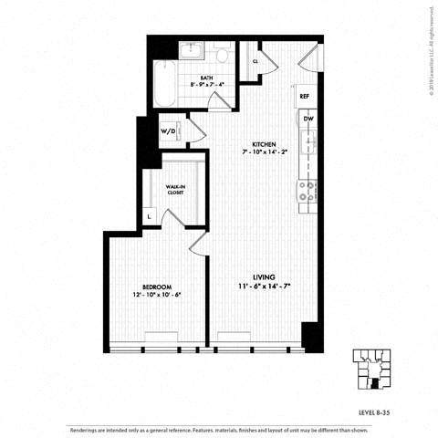 Floor plan layout diagram for 1D