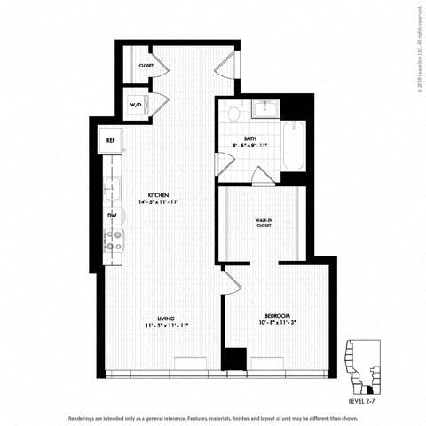 Floor plan layout diagram for 1F
