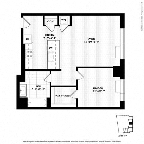 Floor plan layout diagram for 1G