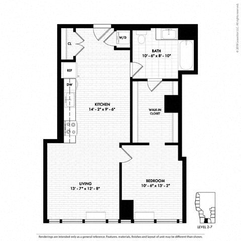 Floor plan layout diagram for 1Q