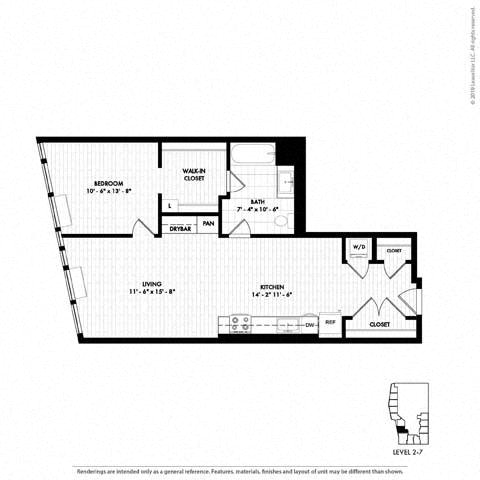 Floor plan layout diagram for 1S