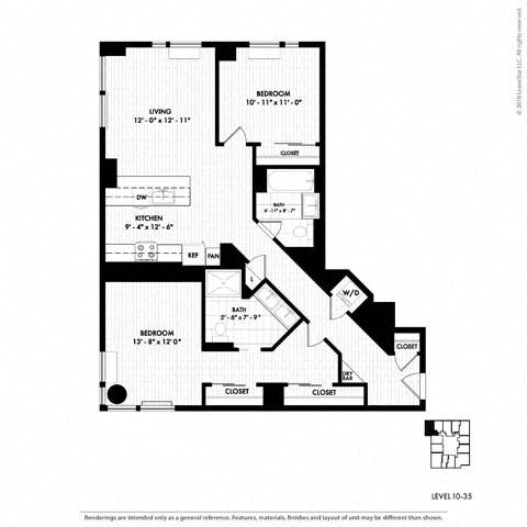 Floor plan layout diagram for 2A