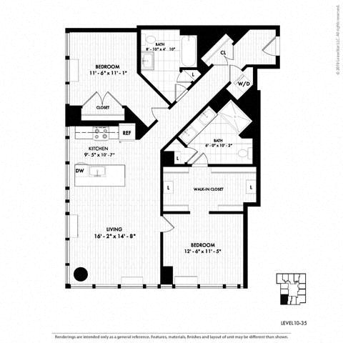 Floor plan layout diagram for 2C