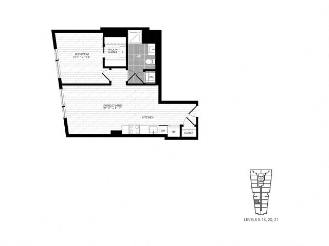 Floor plan layout diagram for 1D
