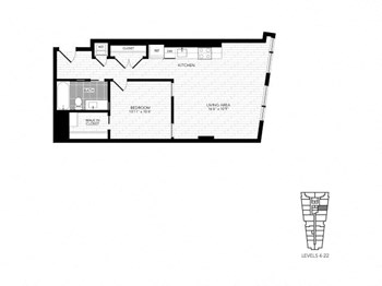 1K floor plan