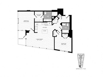 2B w/ Balcony floor plan