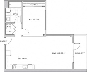 1AC w/ Balcony floor plan