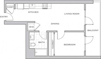 1E w/ Balcony floor plan