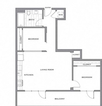 2A w/ Balcony floor plan