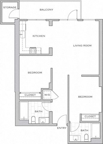 2C w/ Balcony floor plan