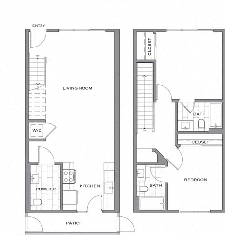 Floor plan layout diagram for 2F w/ Balcony