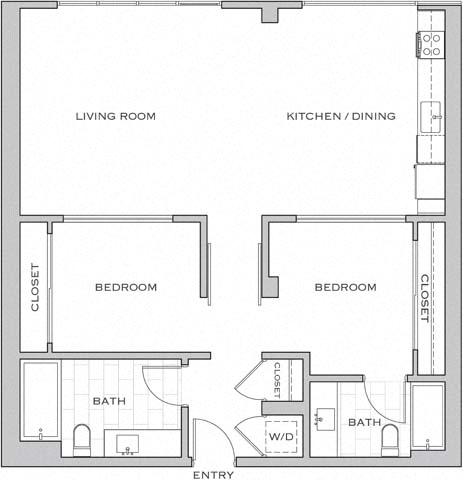 Floor plan layout diagram for 2J