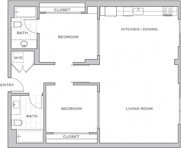 Floor plan layout diagram for 2N