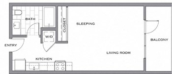 SA w/ Balcony floor plan