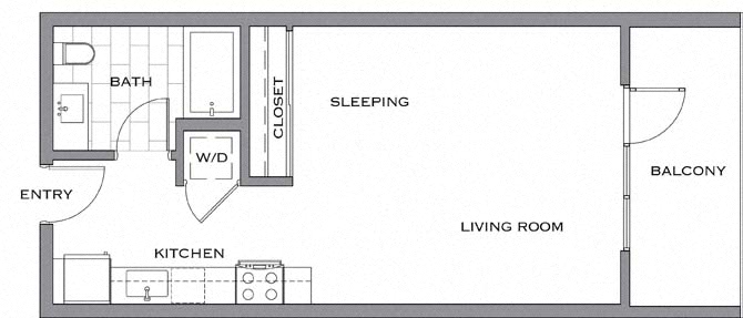Floor plan layout diagram for SE w/ Balcony