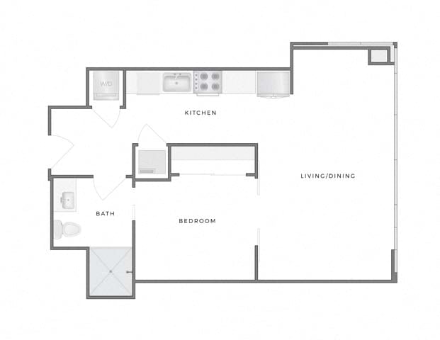 Floor plan layout diagram for 1B