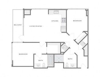 2A w/ Balcony floor plan
