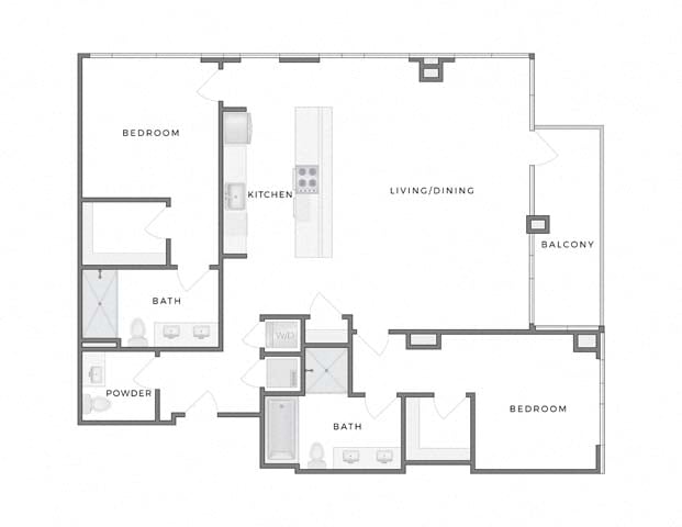Floor plan layout diagram for 2M