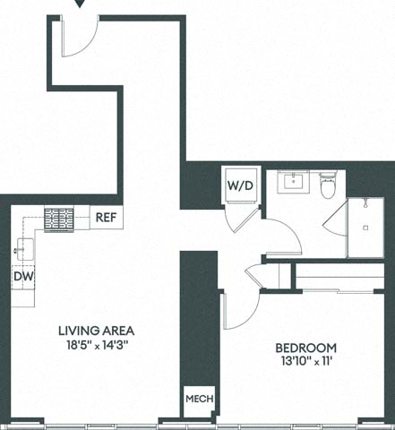 Floor plan layout diagram for 1F
