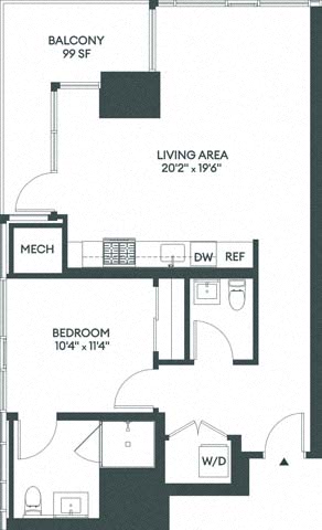 Floor plan layout diagram for 1G