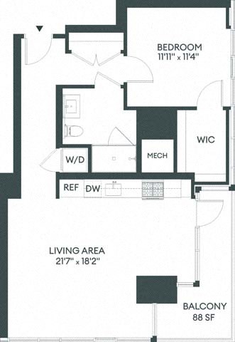 1J floor plan