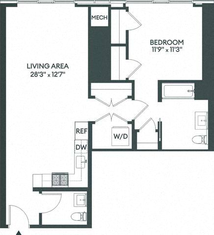 Floor plan layout diagram for 1N
