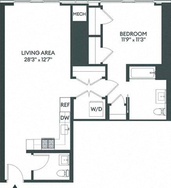 1N floor plan