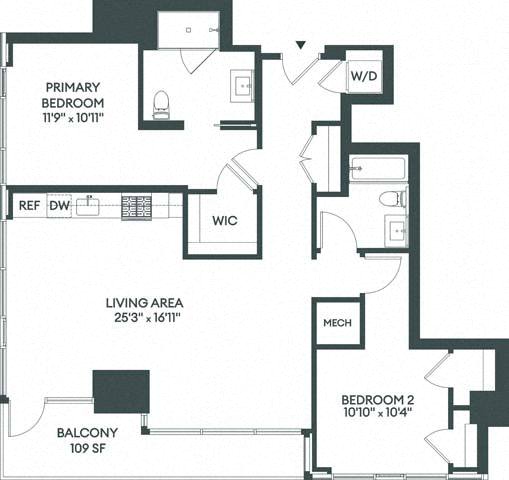 Floor plan layout diagram for 2D