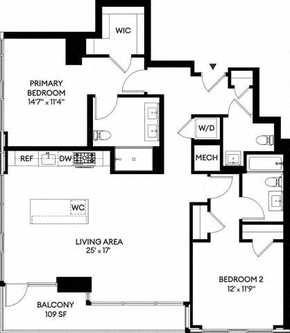 Floor plan layout diagram for 2G