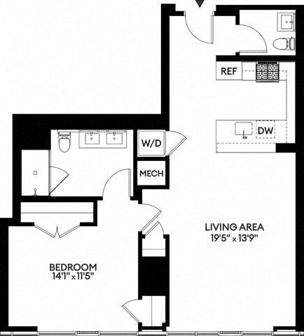 Floor plan layout diagram for 1Q