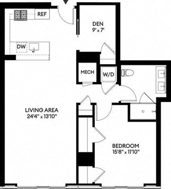 1X floor plan