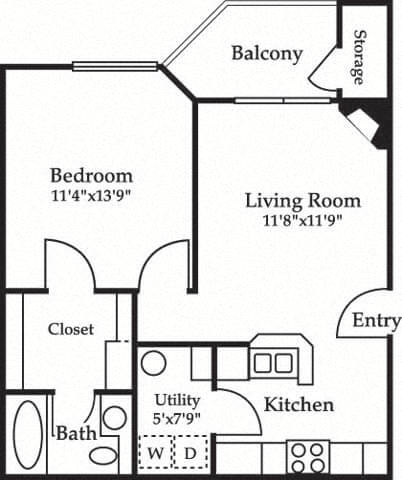 Floor plan layout diagram for 1A