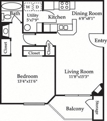 1B floor plan