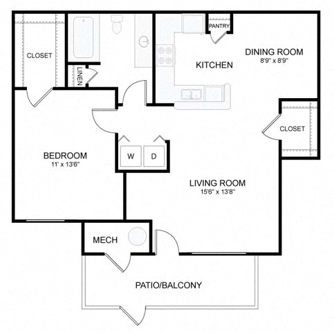 Floor plan layout diagram for 1C