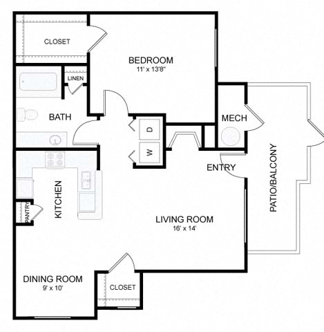 Floor plan layout diagram for 1D Renovation 5