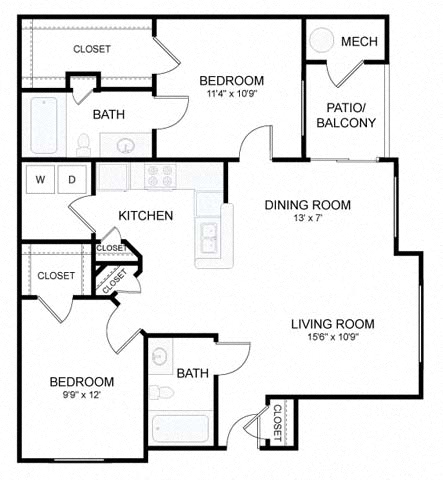 Floor plan layout diagram for 2A