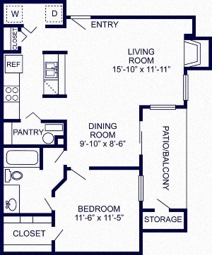 1B floor plan