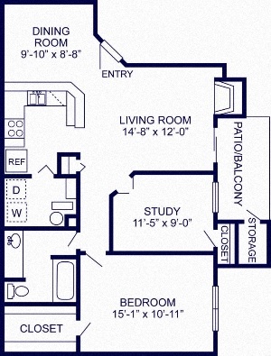 Floor plan layout diagram for 2B