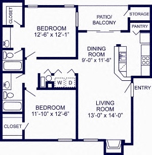 Floor plan layout diagram for 2C
