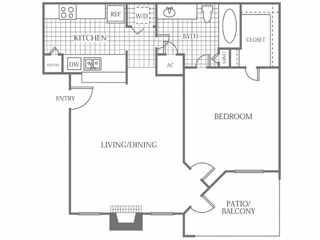 Floor plan layout diagram for 1B